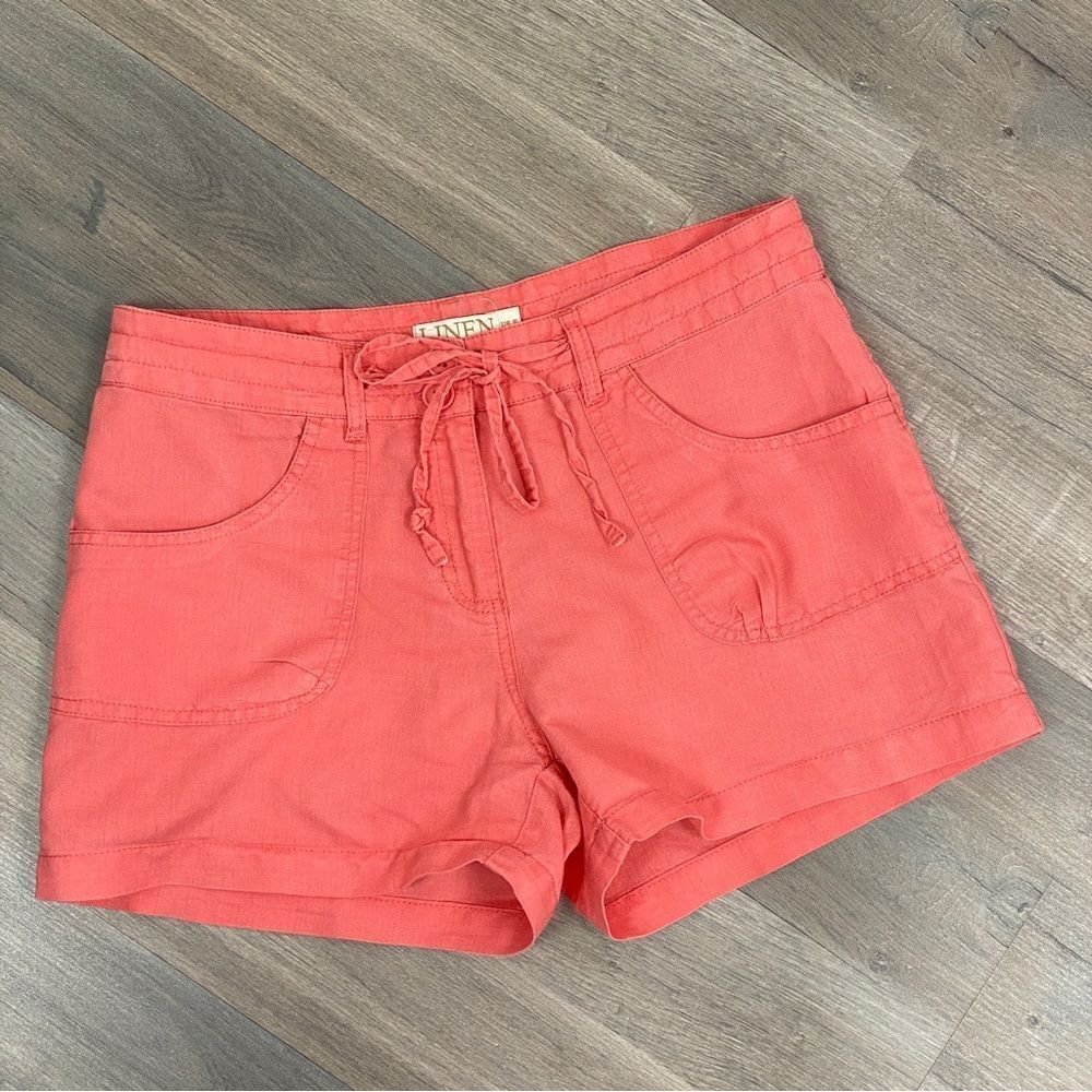 Basix of America Linen‎ Blend Chino Shorts Coral Small